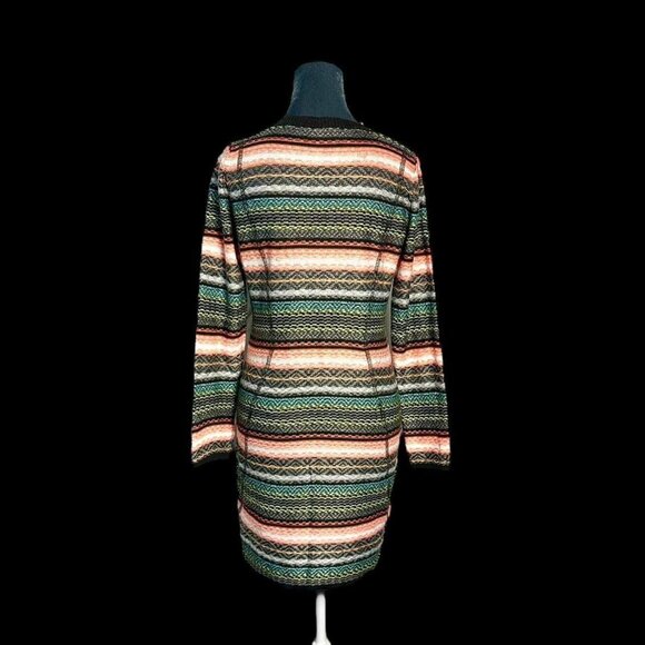 striped knit sweater mini dress fair isle pattern poof size M - Picture 3 of 7